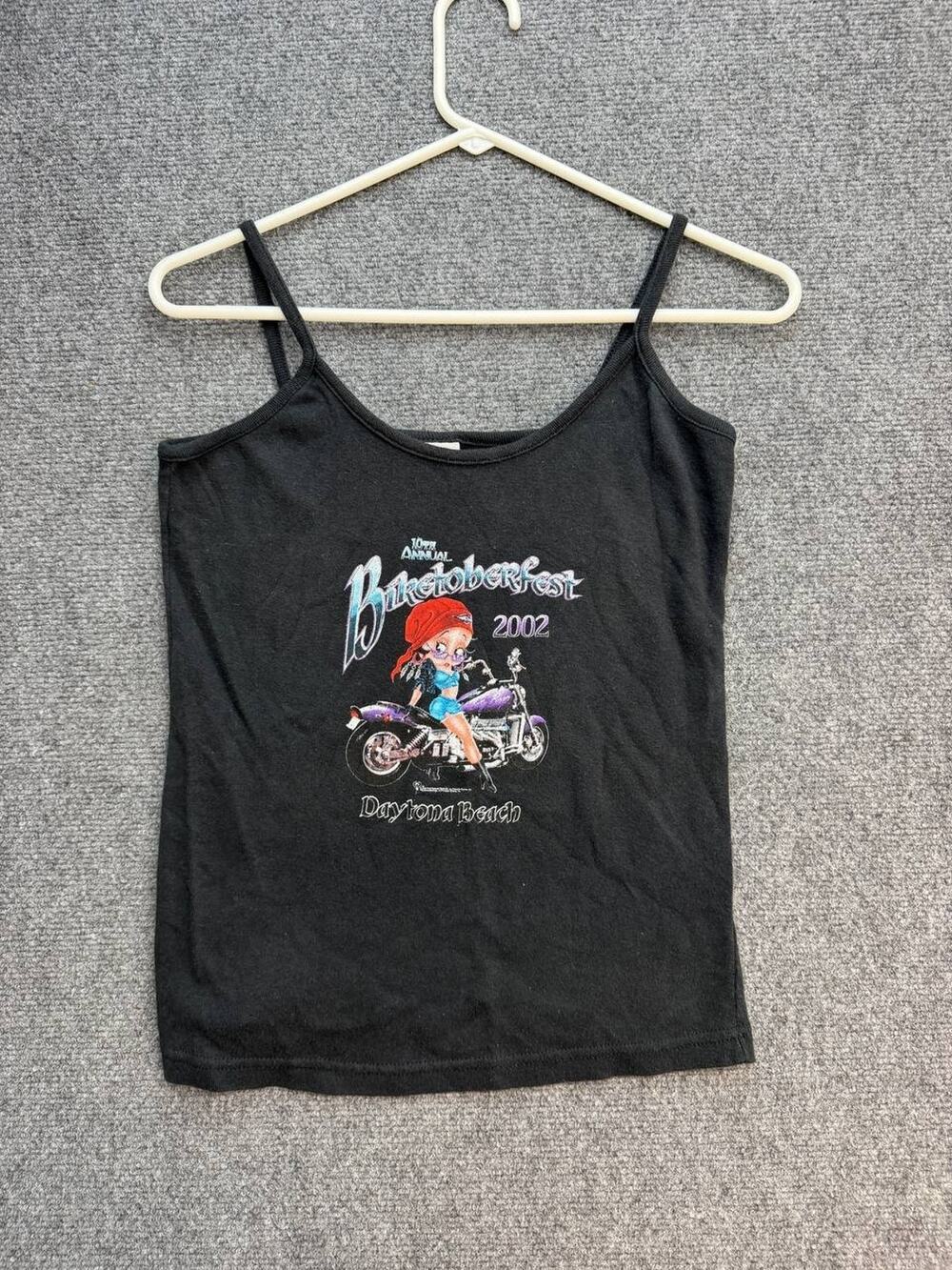 Vintage 2002 Betty Boop Biketoberfest Daytona Beach Women's XL Black Tank Top